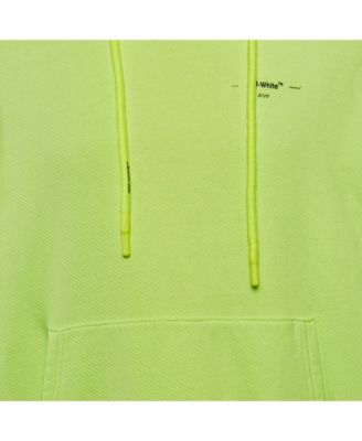 Men's Neon Green Tape Embroidered Cotton Hoodie