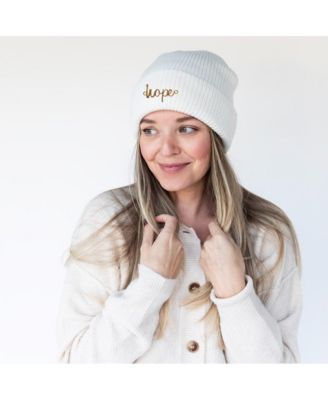 Women's Classic Ribbed Knit Beanie - Ivory