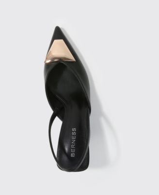 Cielo Slingback Pumps with Gold-ToneTrapezoid Accent