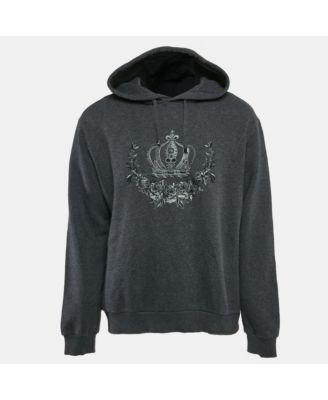 Men's Crown Embroidered Cotton Hoodie