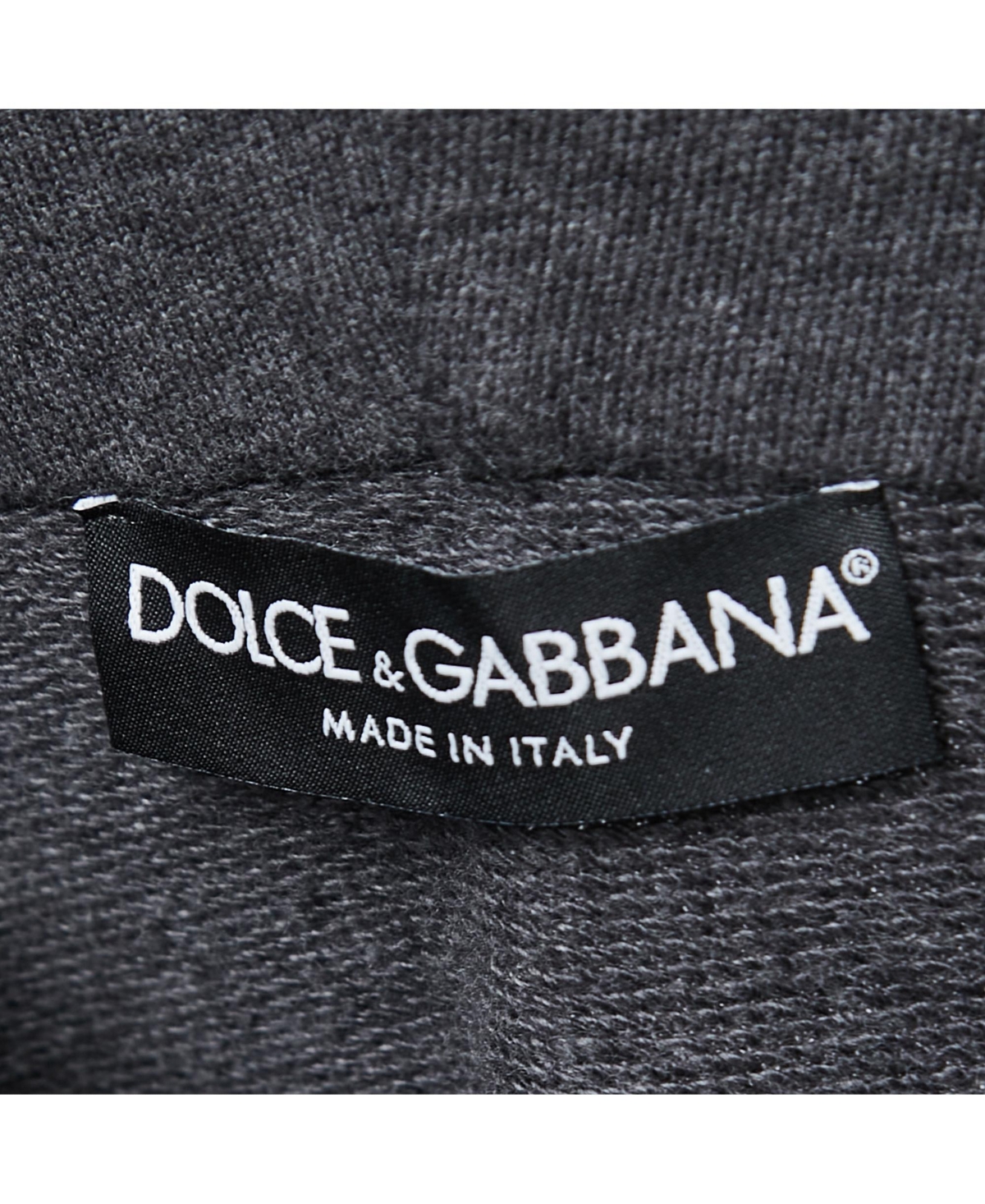 Pre-Owned Dolce & Gabbana Men's Grey Cowboy Patch Cotton Hoodie