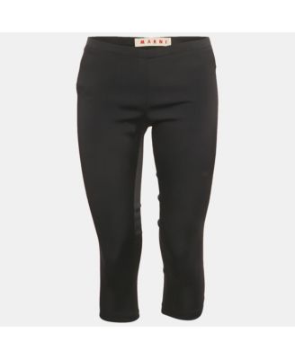 Women's Black Knit Cropped Leggings