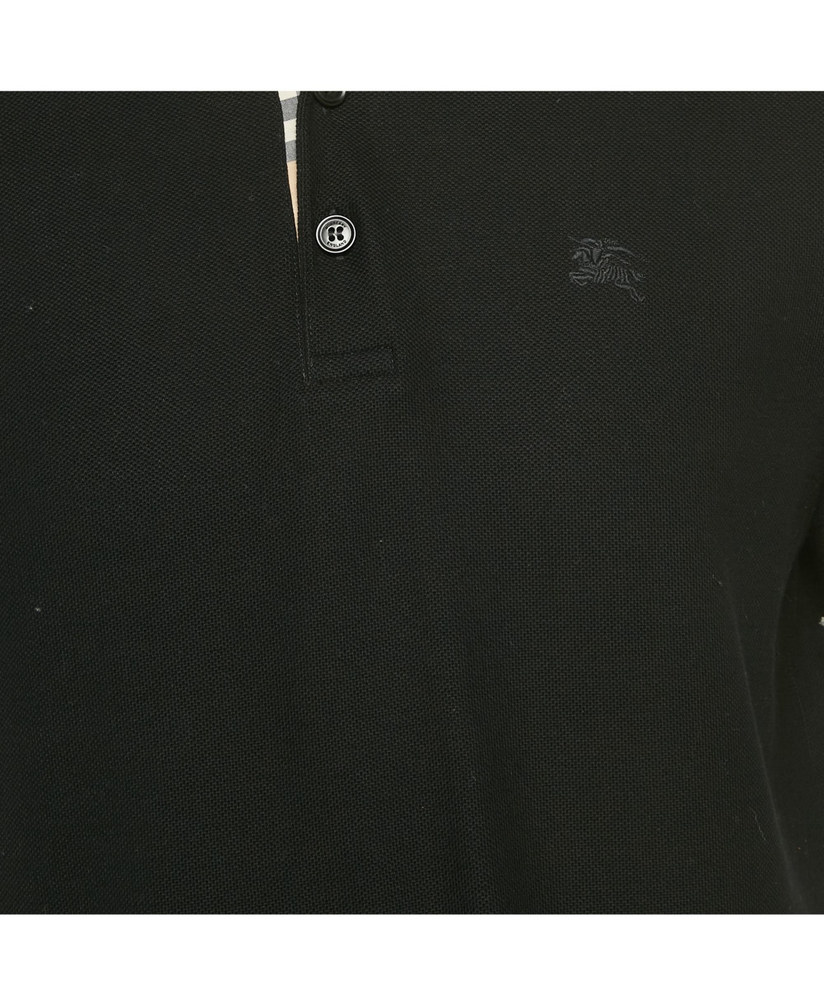 Pre-Owned Burberry Men's Black Pique Jersey Polo T-Shirt