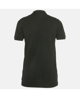 Men's Couture Black Embroidered Cotton Polo T-Shirt