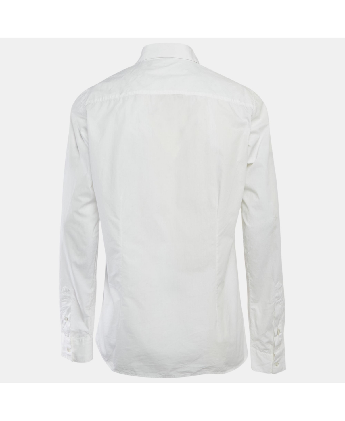 Pre-Owned Versace Men's White Cotton Logo Printed Shirt
