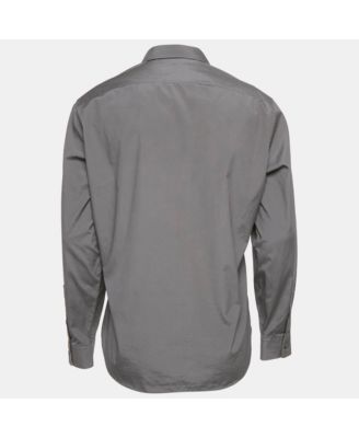 Men's Brit Grey Cotton Button Front Shirt