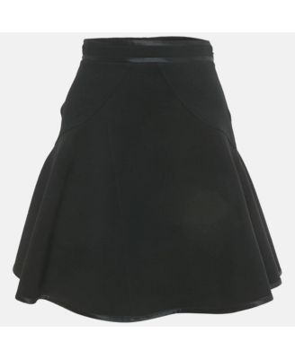 Women's Black Knit Flared Mini Skirt