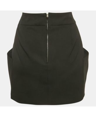 Women's Black Gabardine Draped Mini Dress