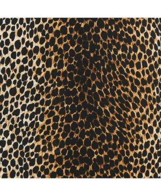 Women's Brown Animal Print Crepe Midi Skirt