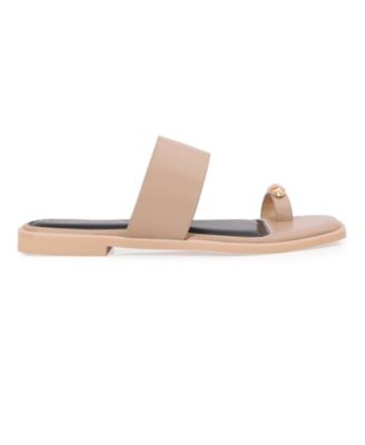 Women's Kamila Gold-Tone Toe-Loop Slide Sandals