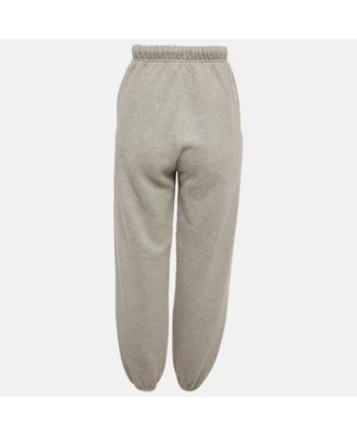 Women's Grey Cotton Knit Fleece Lined Sweatpants
