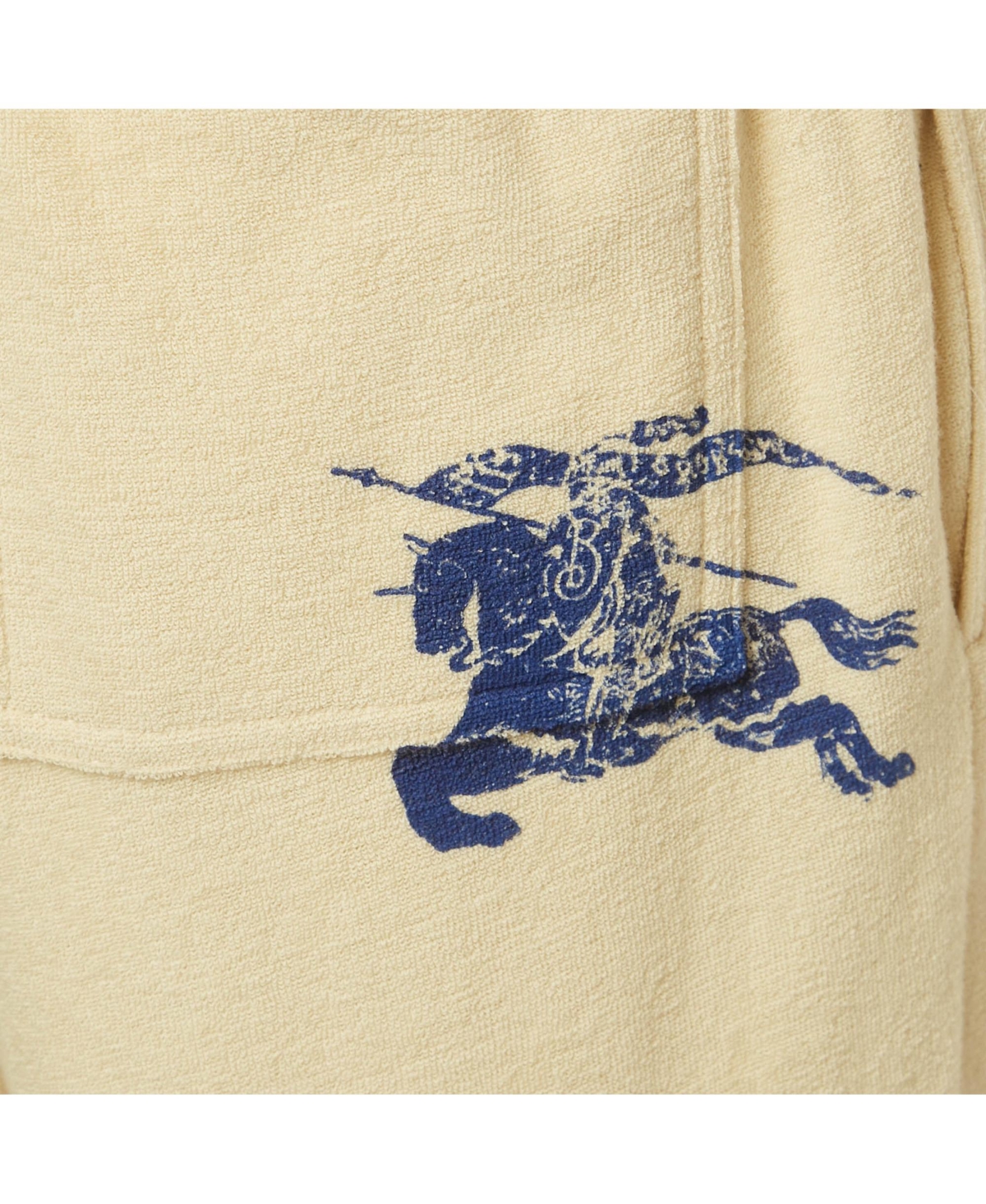 Pre-Owned Burberry Women's Cream Terry Drawstring Wide Leg Pants