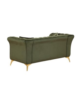 Chesterfield Stanford Sofa, Tufted, Trinkled Fabric, Loveseater