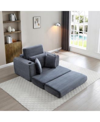 52.4" Oversized Corduroy Chaise Lounge Sofa Bed