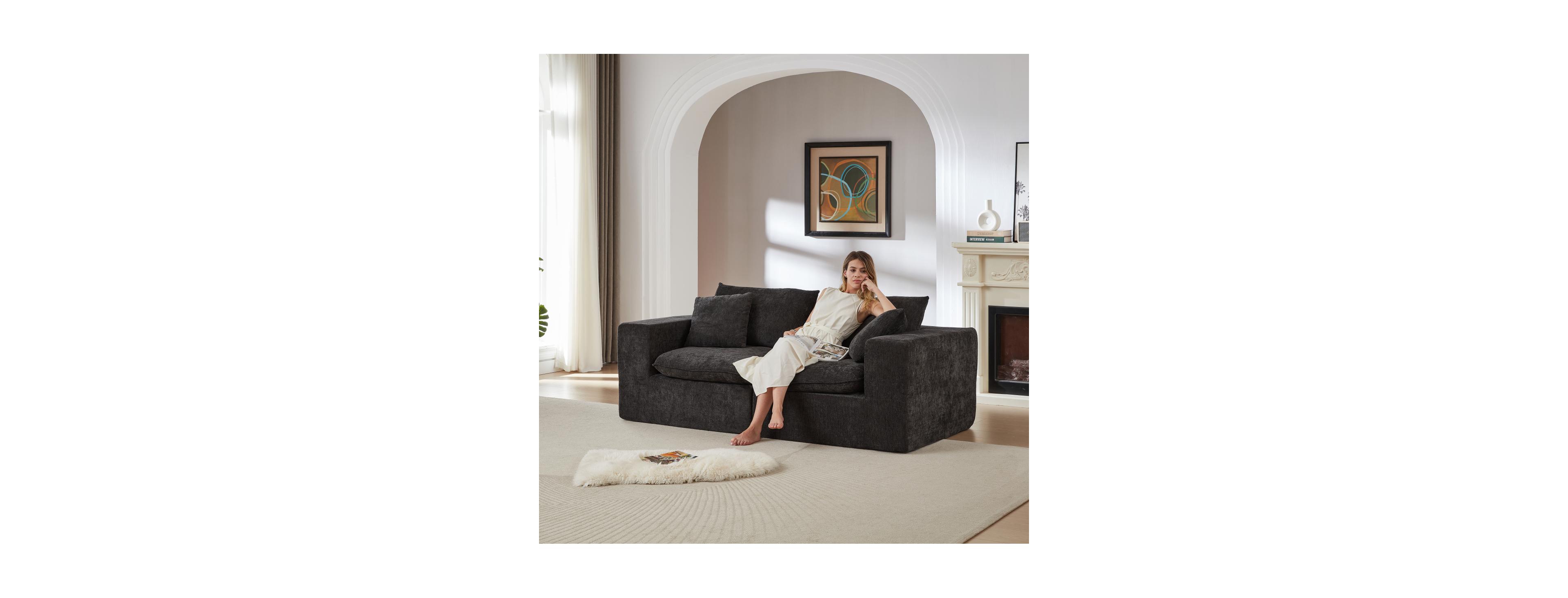 Streamdale Furniture Modern Chenille Cloud Sofa - Freely Combinable