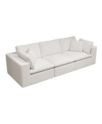  Modular Sectional Sofa Seat, Upholstered Couch, No Assembly, 3PC Free Combination, White