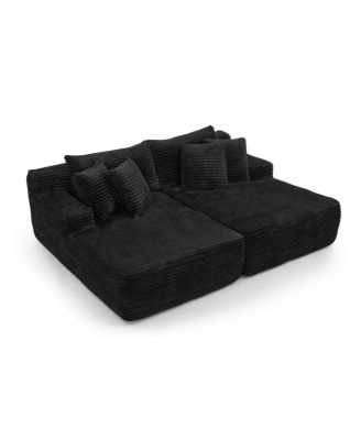 velvet two-seater lazy sofa, No Assembly Required