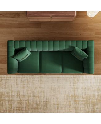  Modern Velvet Sofa with Vertical Channel Tufting
