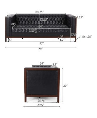 Contemporary Upholstered Sofa with Button-Tufted Diamond Stitching