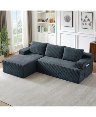 Streamdale L-Shaped Cloud Sectional Sofa, Deep Seat, Modular Sleeper, Dark Gray
