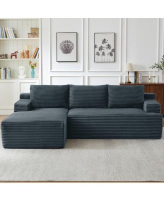Streamdale L-Shaped Cloud Sectional Sofa, Deep Seat, Modular Sleeper, Dark Gray