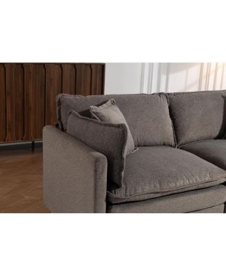 Streamdale Modern 2-Seat 78.74" Sectional Sofa with Waist Pillows and Chaise Lounge