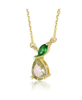 Timeless CZ Botanical-Inspired Drop Necklace in 14K Gold Plated