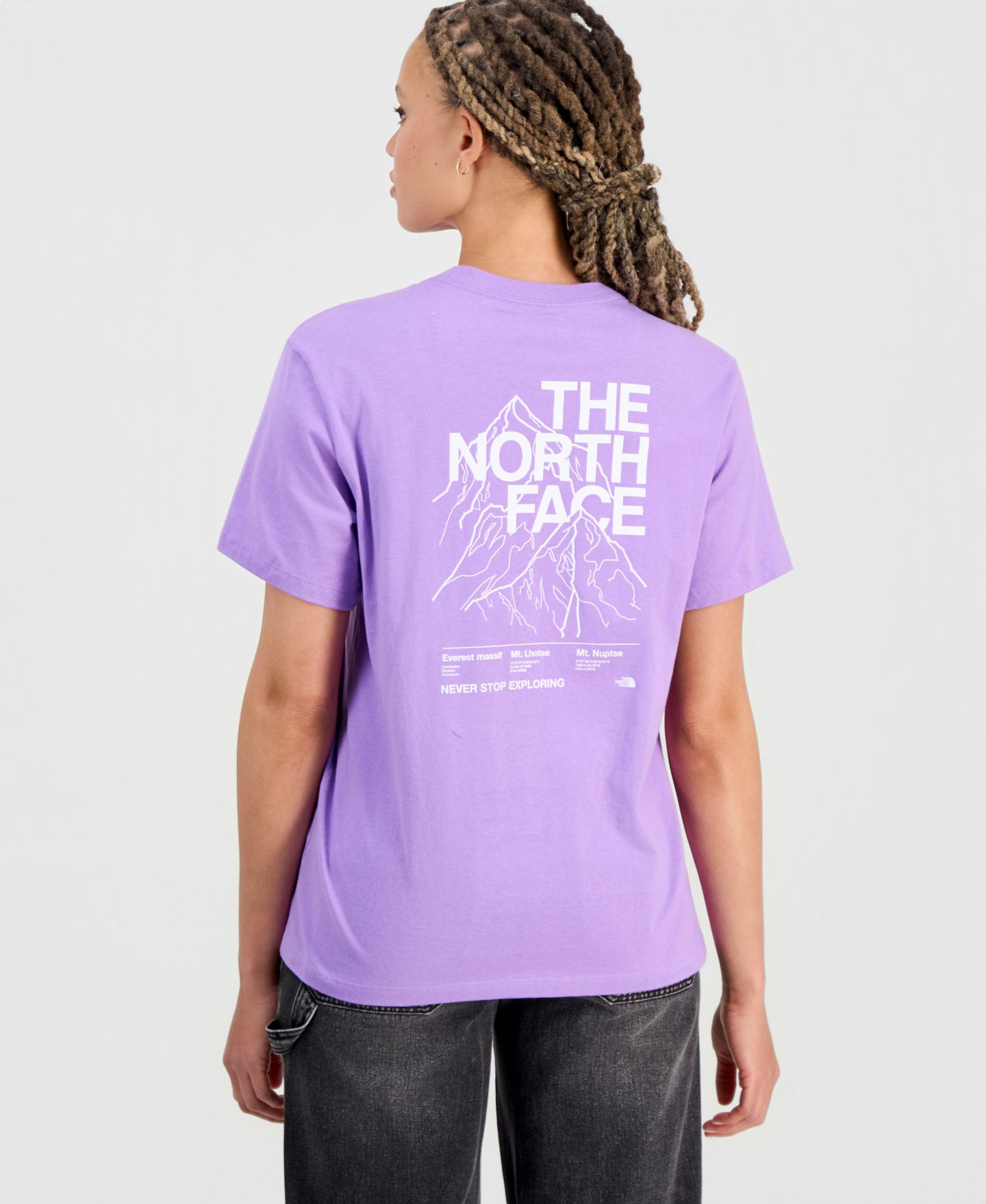 Женская футболка The North Face Evolution Peaks Graphic Cotton, цвет: Фиолетовый — фото 4
