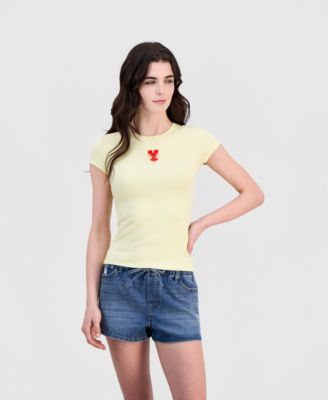 Juniors' Beachy Beaded Short-Sleeve T-Shirt