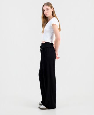 Juniors' Smocked-Waist Soft Pants