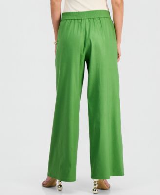 Petite High-Rise Pull-On Wide-Leg Pants