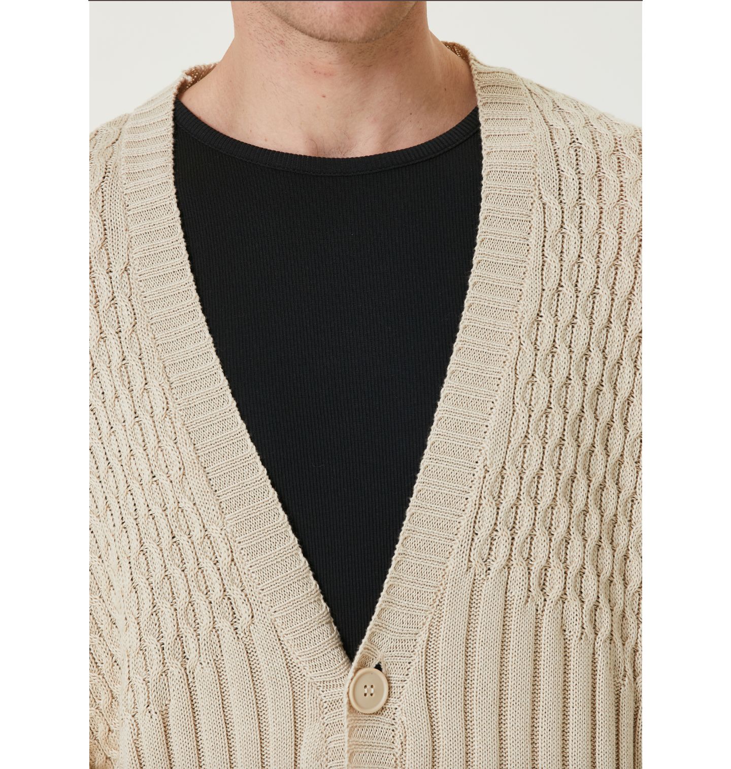Мужской кардиган PCFG Soft Knit, цвет: Бежевый — фото 9
