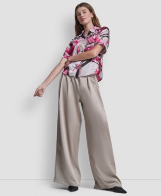 Women's Geometric Print Collared Shirt