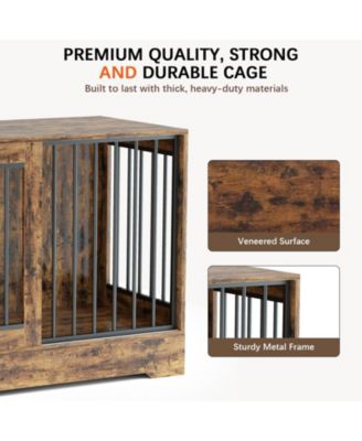 Furniture Style Dog Crate End Table with Dual Doors for Dogs