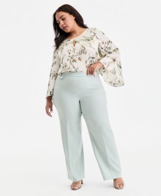 Plus Size Pull-On Flap-Pocket Pants