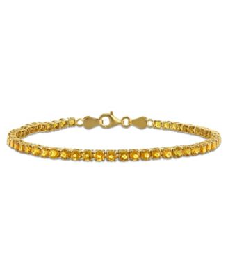 Lab Grown Emerald (4-1/2 ct. t.w.) Tennis Bracelet in 18k Gold Flash Plated Silver (Also Available in Rhodolite, Citrine, Blue Topaz)