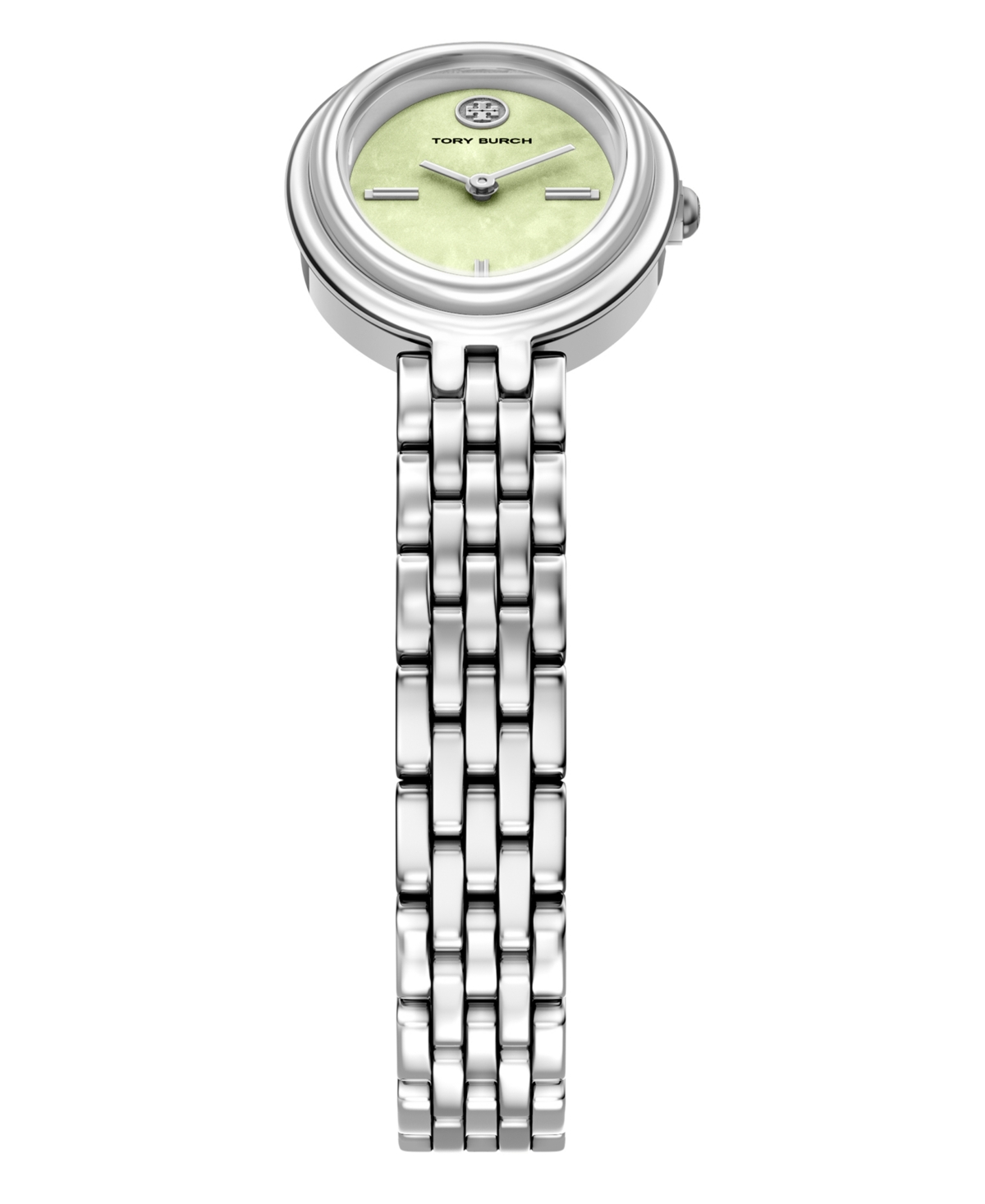 Tory Burch Women's The Oval Quartz Two-Hand Silver Stainless Steel Watch, 30mm