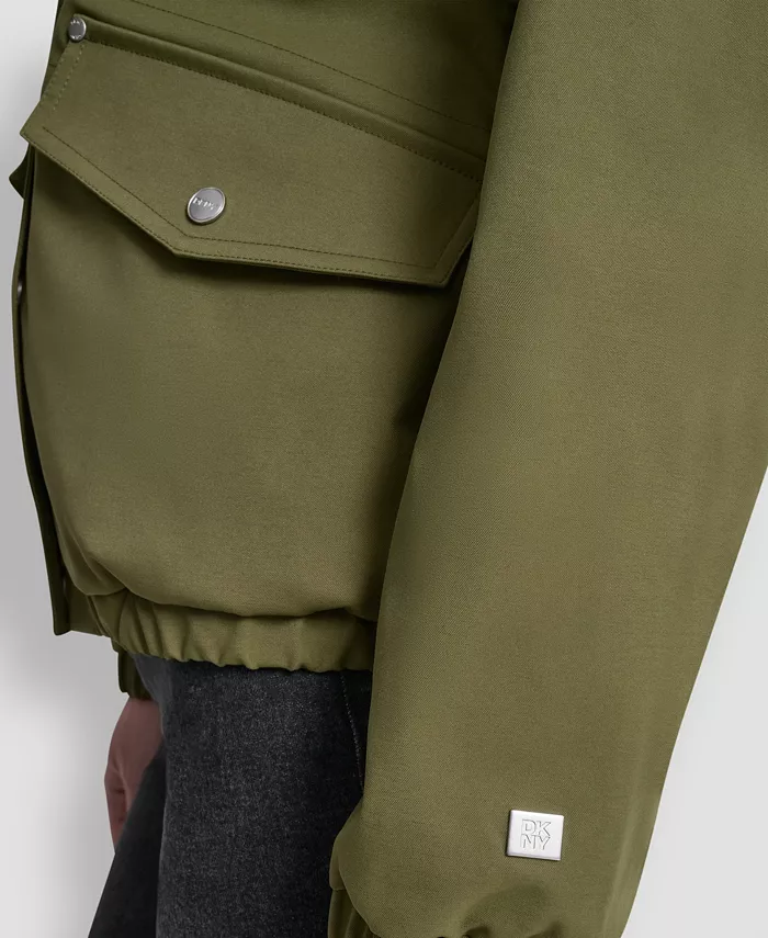 Women's Stand Collar Bomber Raincoat - thumbnail 9