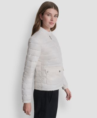 Women's Packable Moto Collar Short Coat