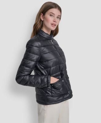 Women's Packable Moto Collar Short Coat