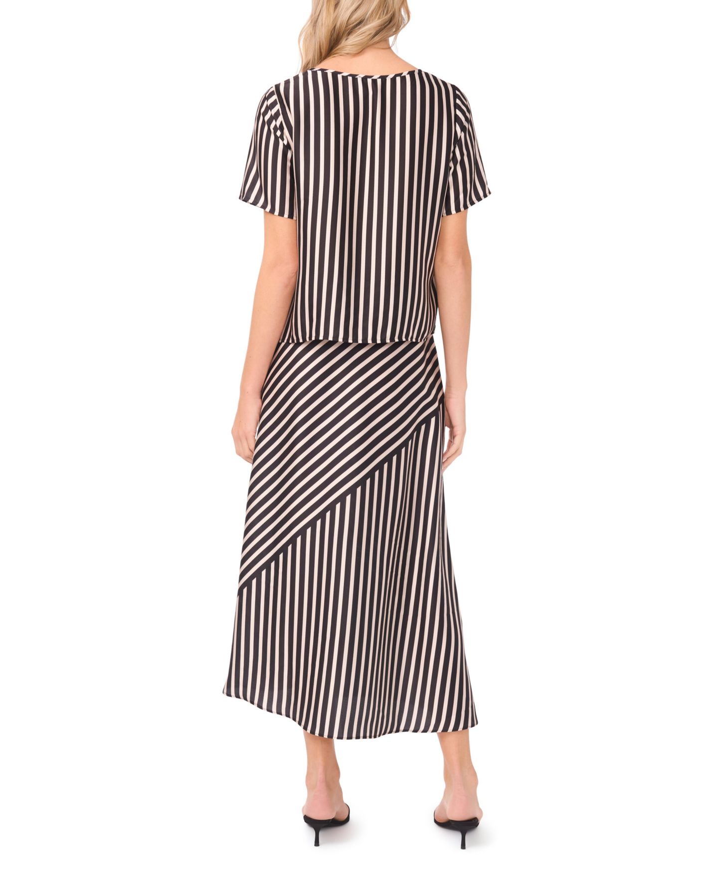 Женская юбка Vince Camuto High-Low Asymmetrical Front Maxi, цвет: Насыщенный чёрный — фото 4