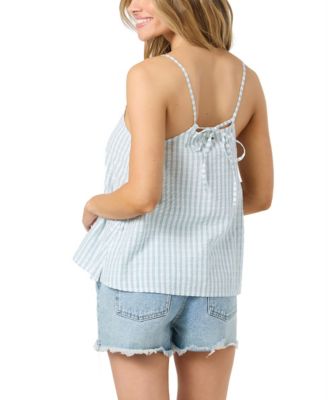 Juniors' Martina Plaid Pull-On Tank Top