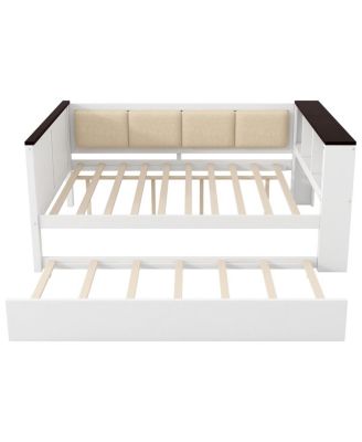 Wood Daybed with Storage, USB, and Trundle