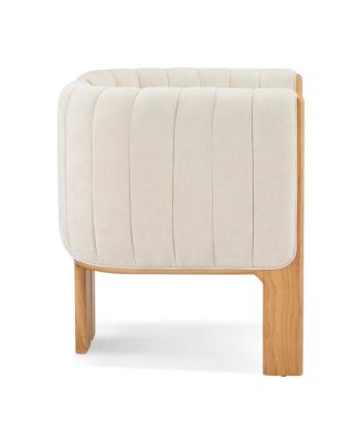 Dining Chairs Set of 4, Modern Fabric Seating with Rubber Wood Frame