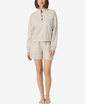 Women's Sleepwear Long-Sleeve Top & Boxers, 2-Piece Set