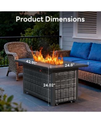42 Inch Propane Fire Pit, 50, 000 BTU Steel Gas Fire Pits