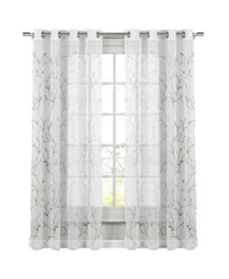 Wavy Leaves Sheer Window Curtains