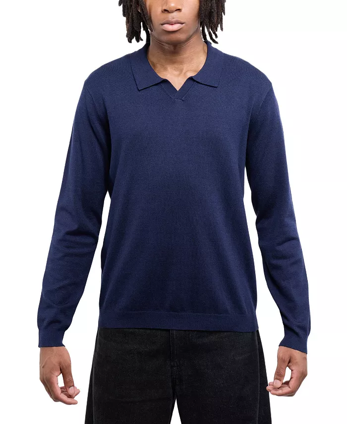 Men's Long Sleeve Sweater Johnny Collar Polo