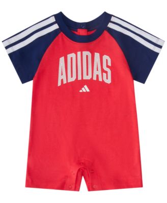 Baby Boys' Short-Sleeve 3-Stripe Coverall