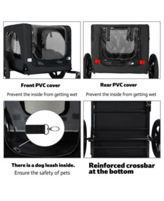 Black+Orange Outdoor Heavy Duty Collapsible Kitten Bike Trailer